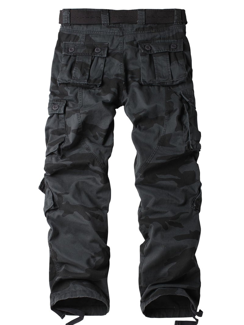 AKARMY Men's Camo Cargo Work Pants Cotton Military Army Casual Tactical Wild Combat Pants with 8 Pockets E 34x32 - Image 2